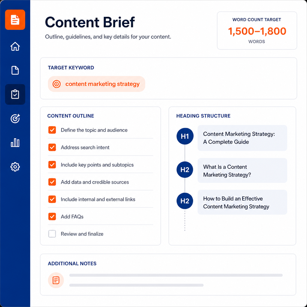 Ejemplo de content brief para redacción SEO