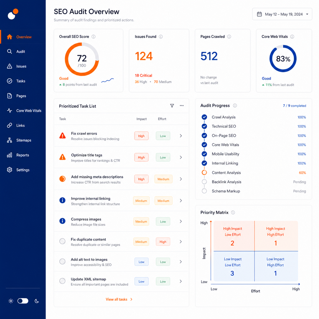 Ejemplo de proceso de diagnóstico y priorización SEO