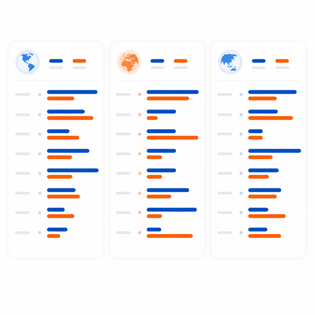 Ejemplo ilustrativo de comparativa de keyword research entre distintos idiomas